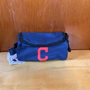 MLB Blue and Red Cleveland Indians Toiletry Bag with Durable Fabric